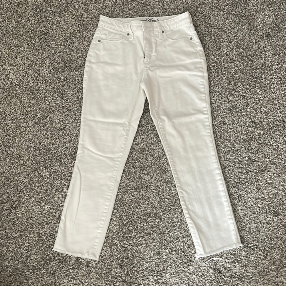 Universal Thread High Rise Skinny Crop White Jeans
